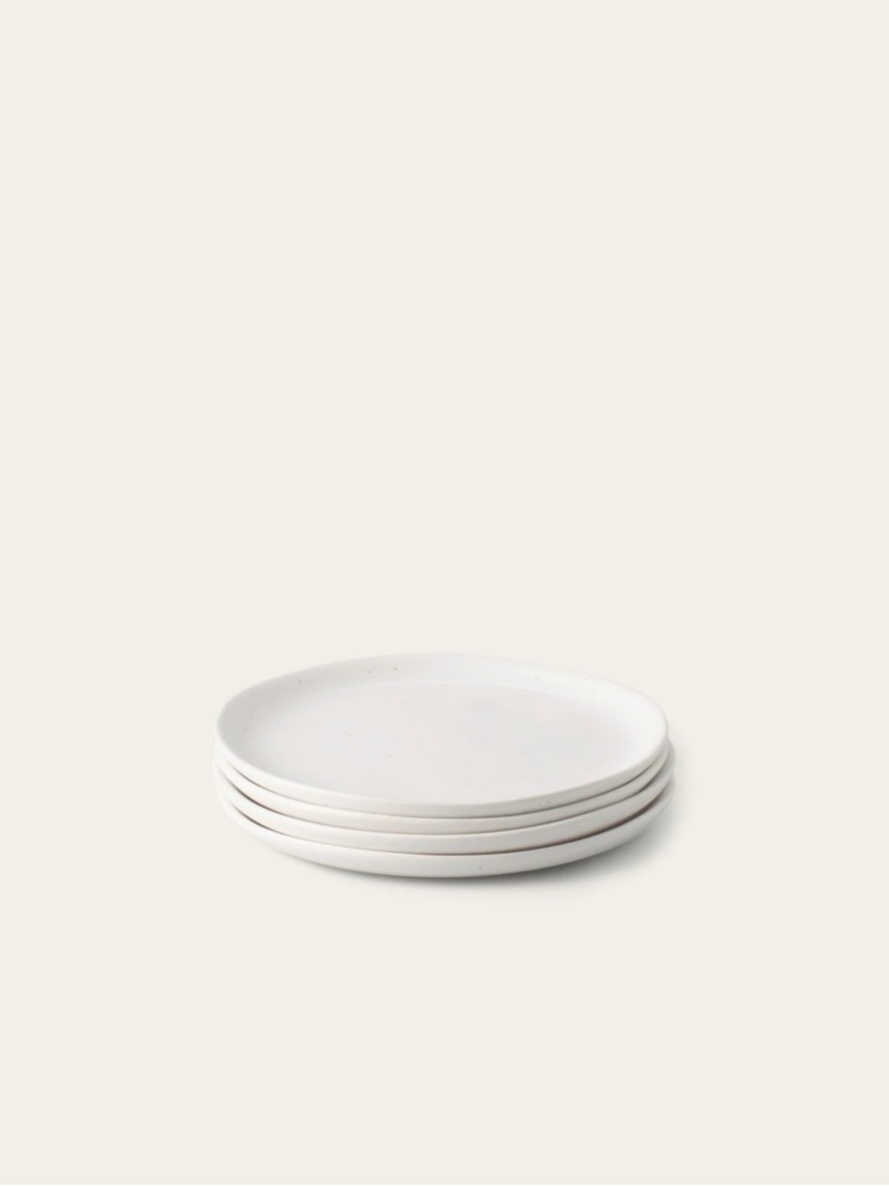 Fable White Ceramic Dessert Plates - Set of 4